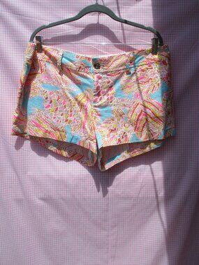 NWT sz 14 Walsh Shorts Lilly Pulitzer "Tini Bikini" 100% Cotton Breakwater Blue